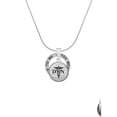 thumbnail image 2 of Delight Jewelry Silvertone Domed Black DSN Silver-tone You Mean the World to Me Ring Necklace, 18", 2 of 4