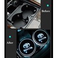 thumbnail image 5 of Paquete de 2 almohadillas LED para parachoques de coche, atmósfera de coche de montaña rusa con carga USB que cambia de 7 colores (Toyota), 5 of 5