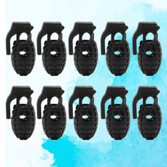 YSNOOWE 10Pcs Shoe Elastic Adjustment Buckle for Non-slip and Tightening in Black