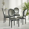 thumbnail image 2 of GDF Studio Lariya Contemporary Velvet Dining Chairs, Set of 4, Gray and Glossy Black, 2 of 10