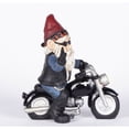 thumbnail image 4 of 9.25" Biker Gnome Giving a Peace Sign Garden Statue, 4 of 6
