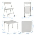 thumbnail image 6 of Folding Card Table and Chair Set of 5, Upholstered Foldable Table and Chair Set, Portable Metal Frame Children's Activity Table and Chairs Set for Eating, Reading, Playing, Beige, 6 of 8