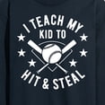 thumbnail image 3 of Instant Message - I Teach My Kid To Hit And Steal - Men's Long Sleeve T-Shirt, 3 of 6