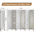 thumbnail image 5 of Room Dividers and Folding Privacy Screens, Boho 6 Panel Room Divider, 67" Room Divider Wall, Modern Room Partition, Privacy Dividers for Rooms, Bedroom, Office, White, 5 of 18