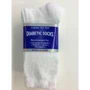 CRESWELL SOCK MILLS Creswell 3 Pairs Of Mens White Diabetic Crew Socks 13-15 King Size
