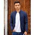 thumbnail image 2 of COOFANDY Men's Full Zip Cardigan Sweater Slim Fit Cotton Cable Knitted Zip Up Sweater with Pockets, 2 of 6