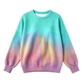 thumbnail image 4 of Ihhxva Plus Size Women's Tops Tie Dye Waffle Sweater, Oversized Long Sleeve Crew Neck Pullover, Colorful Casual Winter Top S-5XL, 4 of 6