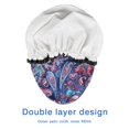 thumbnail image 4 of Shower Caps,Blue Pioneer Flower and Paisley Pattern Waterproof Shower Cap for Women 4 Pieces,Double Reusable Hair Cover for Shower PEVA Elastic Stretch Hem, 4 of 7