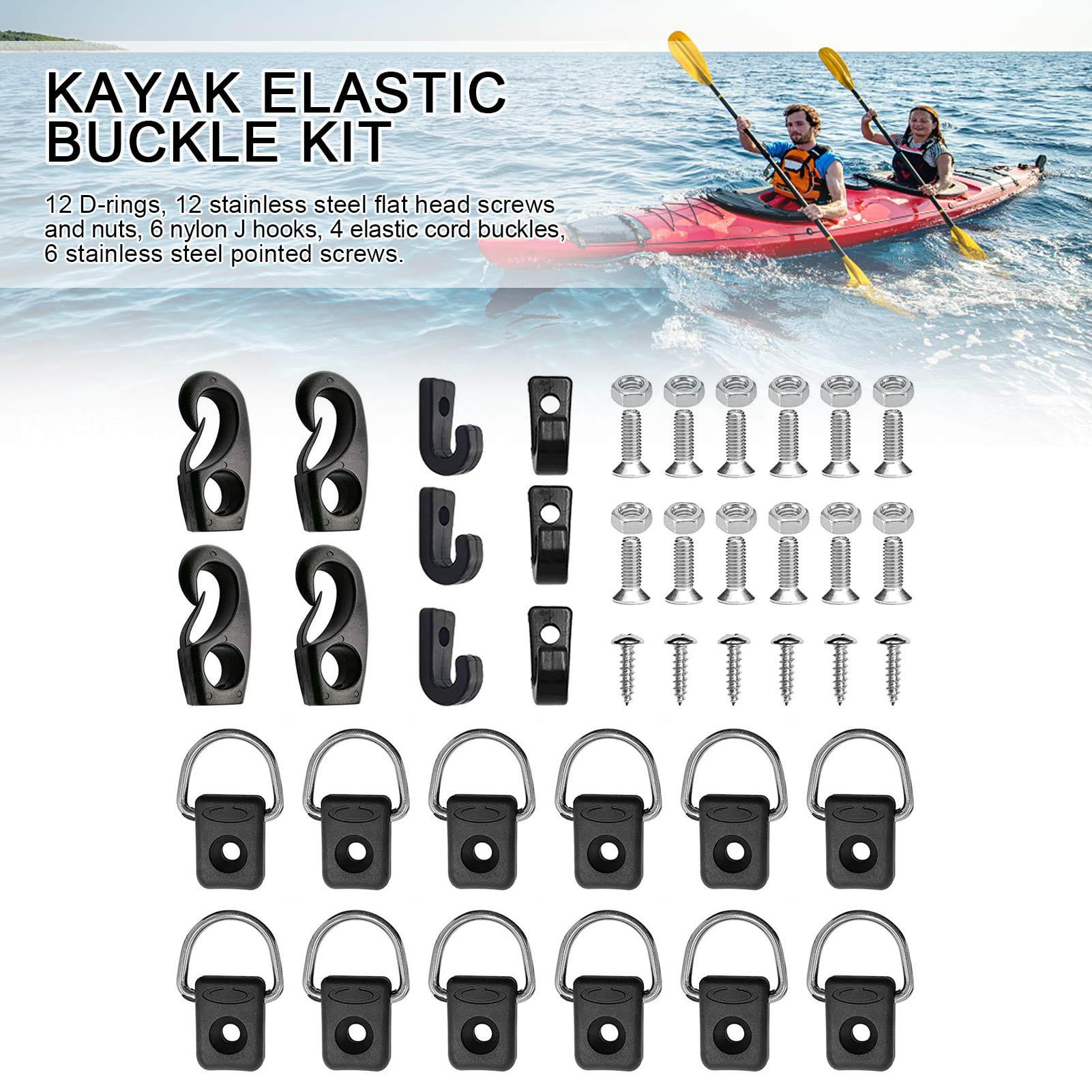 Canoe Marine Boat Dinghy Kayak 6 Pieces/ Set Black Nylon Deck Line Guide 