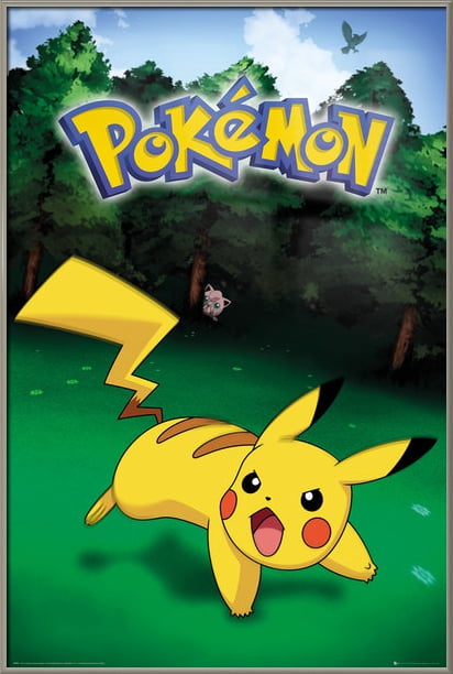Pokemon - Framed Gaming / TV Show Poster / Print (Pikachu Catch) (Size: 24&quot; x 36&quot;)