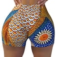 thumbnail image 2 of Lsque Colorful Dot Art Fish Pattern High Waisted Biker Shorts for Women-Tummy Control Fitness Athletic Workout Running Yoga Gym Shorts,Moisture-Wicking-Small, 2 of 9