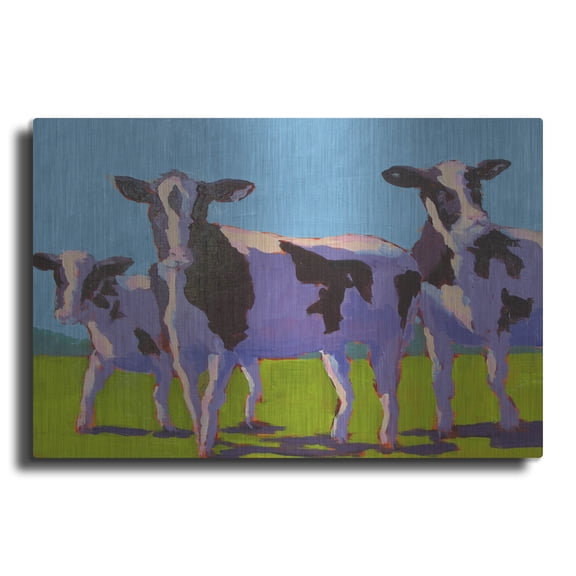 Luxe Metal Art 'Cow Pals 4' by Carol Young Metal Wall Art, 36" x 24"