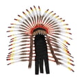 thumbnail image 3 of Tocado de inspiración nativa americana con plumas y cuentas, tocado de jefe indio para alargar el estilo, 3 of 9
