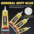 thumbnail image 4 of 1PC 110ml E-8000 Transparent Glue Mobile Phone Screen Repair Elastic Glue Plastic Rubber Shoes Jewelry Super Glue Never Clog Precision Nozzle Gift For Jewerly Craft Rhinestone Phone Glue 110ml/1pc, 4 of 11