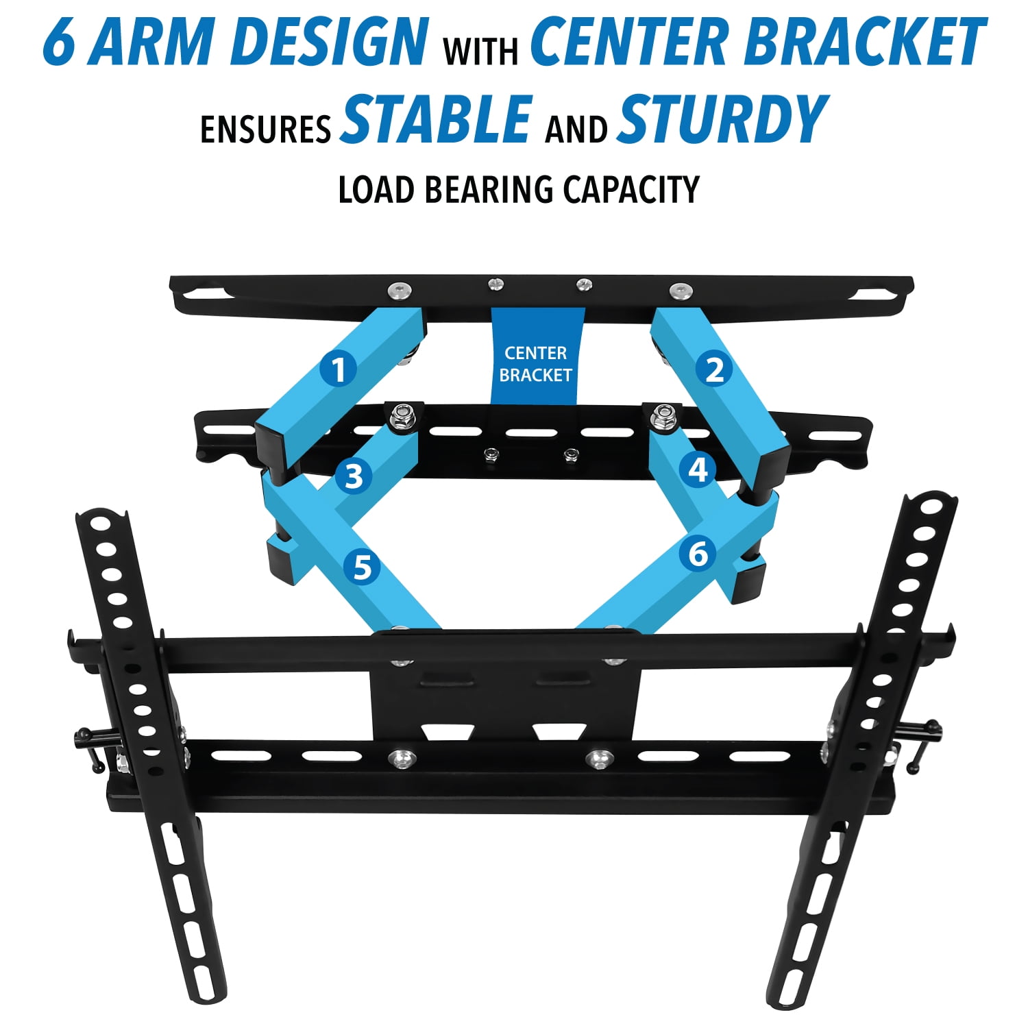 Mount-It! Full Motion TV Wall Mount, Fits 32"-50" TVs, Dual Arm 13.5" Extension, Bonus HDMI Cable, Capacity 115 lbs.