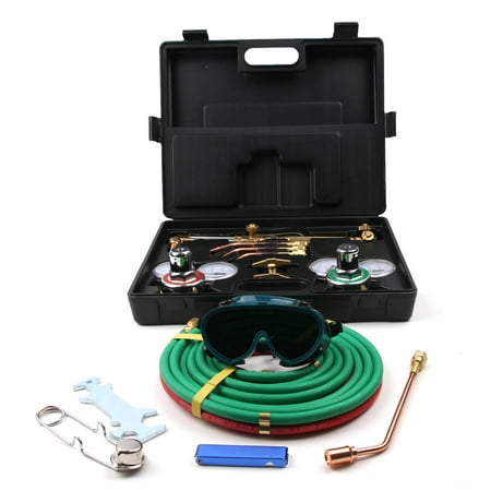 Zimtown Welding & Cutting Torch Kit, Include Oxygen & Acetylene Pressure Regulator, No.0, 2, 4 Welding Nozzles, heating Tip, Goggles, Spark Lighter, Case, & 15' x 1/4