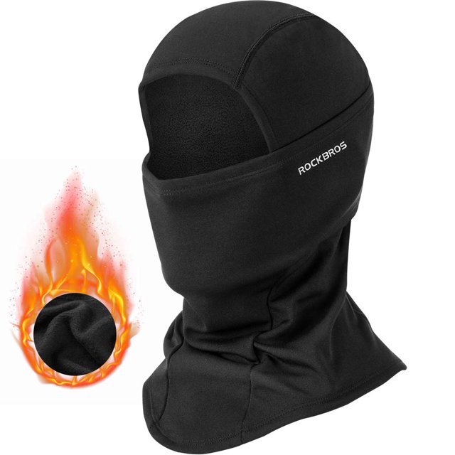 ROCKBROS Autumn Winter Unisex Cycling Head Cover - 300G Elastic Velvet Fleece Warm Windproof Dustproof Face Mask with High Gloss Reflective Logo, Breathable Respiratory Fabric, Facial Elastic Edging,