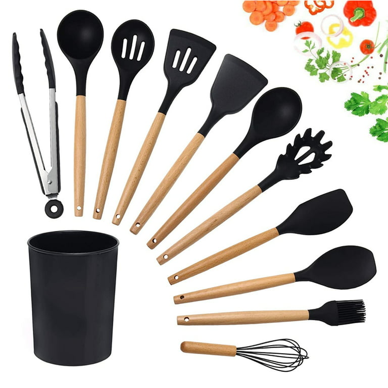 12pcs Silicone Cooking Tools Kitchen Utensils Set Heat Resistant Kitchen  Non-Stick Cooking Utensils Baking Tools Set Kitchenware