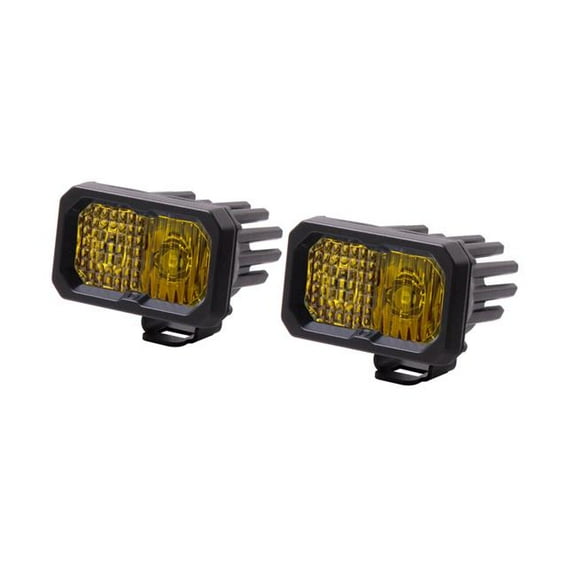 Diode Dynamics DD6391P 2 in. Stage Series LED Pod Sport - Yellow Combo Standard ABL - Set of 2
