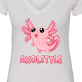 thumbnail image 4 of Inktastic Axolittle Cute Baby Axolotl Women's V-Neck T-Shirt, 4 of 5