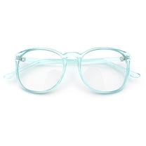 Classic Innocent Girly Geek Round Thin Plastic Fashion Eyeglasses Teal
