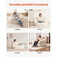 thumbnail image 6 of VEVOR Bean Bag Chair, BeanBag Sofa Chair with Armrests for Adults, Fluffy Plush & High-Density Foam Filling Adult Bean Bag with Zapper, Comfy Lazy Sofa Chair Ideal for Living Room, Bedroom, Beige, 6 of 9