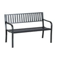 thumbnail image 3 of Outsunny 50" Garden Park Bench, Slatted Steel Outdoor Decorative Loveseat for Patio Lawn, 3 of 10