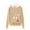Khaki, variant on Fesfesfes Women Hooded Casual Pet Dog Cat Holder Carrier Coat Pouch Large Pocket Hoodie Tops Plus Size $10