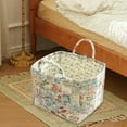 thumbnail image 3 of Decorative Floral Print Fabric Storage for Home Organization Portable Laundry Hamper with Handles, 3 of 3