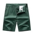 thumbnail image 5 of Men's Casual Chino Shorts Loose Fit Thin Breathable Summer Work Pants, Cotton-Spandex Elastic Waist Quick Dry Business Office Daily Wear Activewear Essentials | JASKFLY,Army Green L, 5 of 6