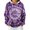 Purple, variant on Womens Tie Dye Print Drawstring Hoodie Jackets Long Sleeve Casual Hooded Coat with Pockets for Winter Daily Wear