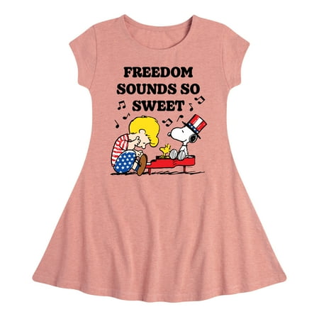 

Peanuts - Freedom Sounds So Sweet - Toddler & Youth Girls Fit & Flare Dress