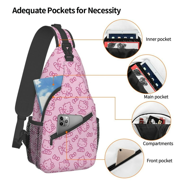 Hello Kitty Sling Bag Men s Crossbody Sling Backpack Travel Hiking Chest Bag Daypack Purses Shoulder Bag for Women Adult Walmart