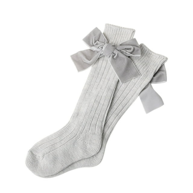 Diconna Chaussettes Mi-Mollet pour Bébé Filles Bas Unis Jusqu'aux Genoux