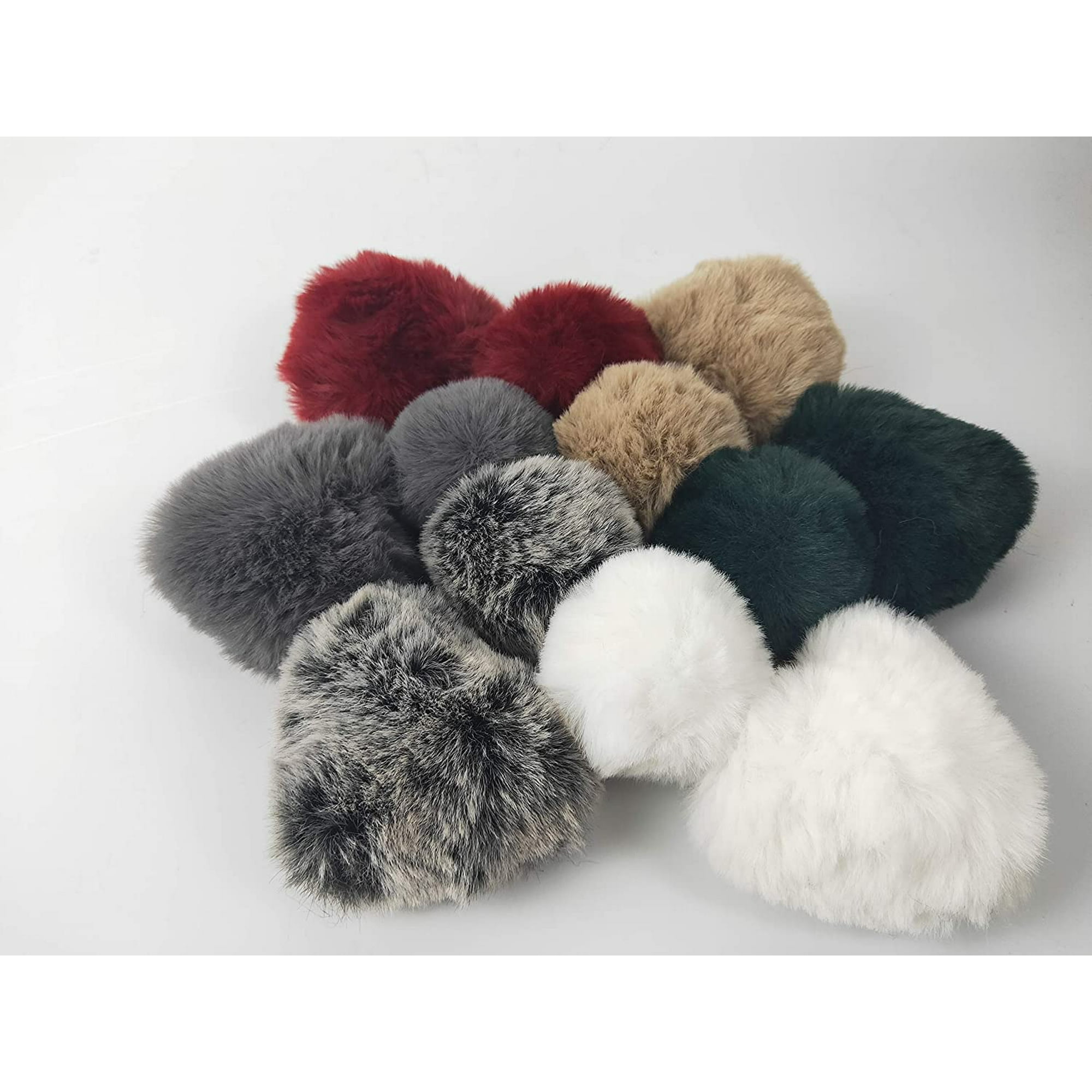 Pom Pom Keychain and Pompom Balls Made with Faux Fur Fabric Perfect  Heart Keychain for Scarves and Hats
