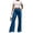 Blue, variant on Crushed Velvet Pants High Waisted Comfy Soft Stretch Lightweight Yoga Pant Loungewear Bell Bottom Fall Winter Flare Pants 2XL