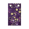 thumbnail image 1 of Abstract Hanging Pocket Organizer, Contemporary Pattern of Circles and Polka Dots, Printed Polyester Storage Bag with Pockets, 9" x 16", Purple Brown, 1 of 2