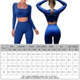 thumbnail image 2 of Leggings de cintura alta con top corto de manga larga de 2 piezas acanalados para mujer (Azul S) FLhrweasw Para estrenar, 2 of 8