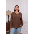 thumbnail image 3 of XIEERDUO Womens Sweaters Lightweight Henley Neck Button Up Long Sleeve Shirt Tops, 3 of 5