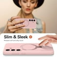 thumbnail image 4 of KOMI for Samsung Galaxy S25+/ S25 Plus Case with Stand, Slim Liquid Silicone Phone Cases for Galaxy S25 Plus Compatible with MagSafe Magnetic Ring Kickstand Case Full Camera Protection, Sandy Pink, 4 of 5