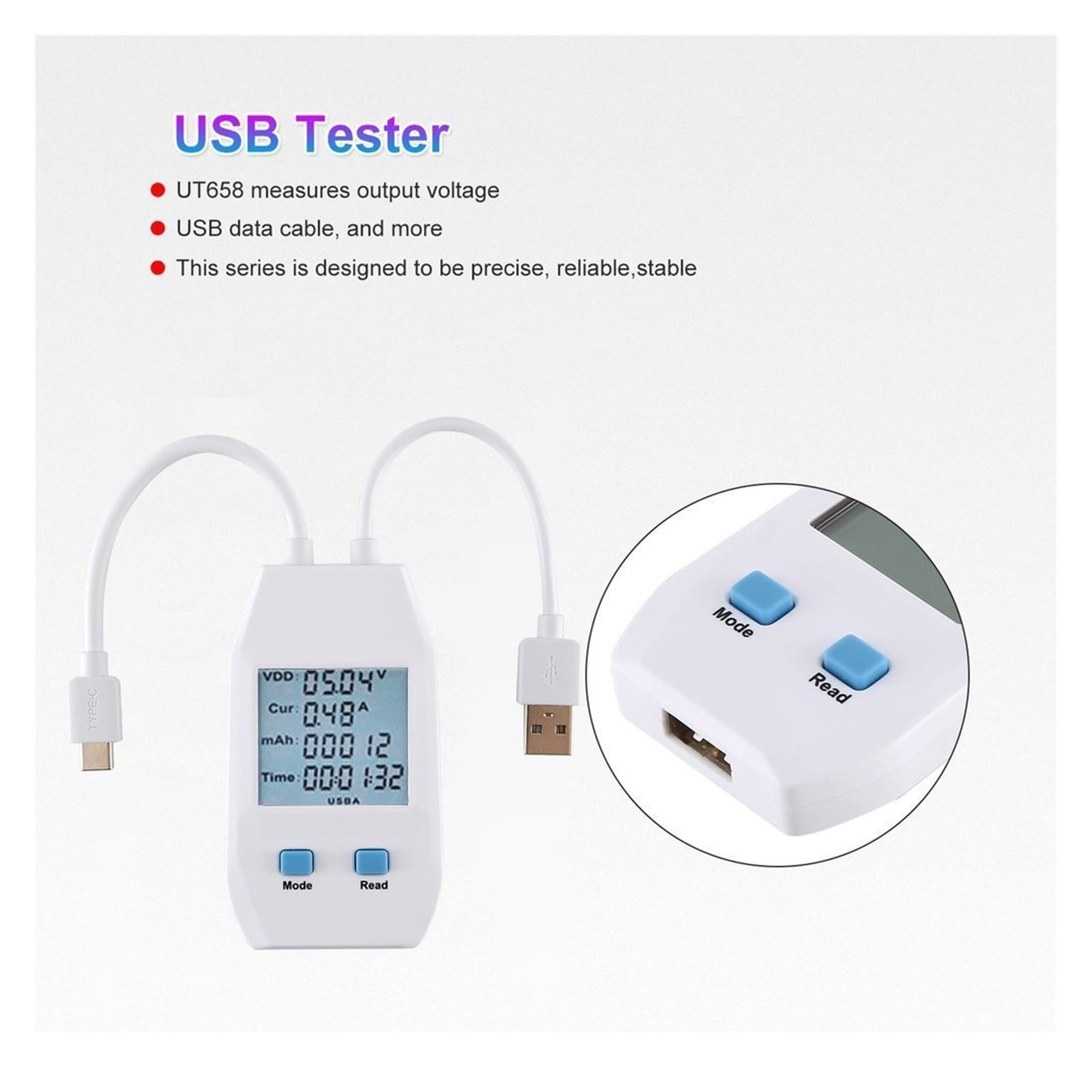 USB Tester Digital Voltmeter Ammeter Voltage Current Amperemeter Capacity Meter Doctor For Mobilephone Tablet Power ,Live Data