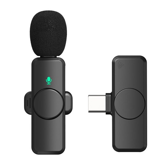 Microphone Cravate Sans Fil à Réduction de Bruit, Mini Micro Portable à Pince, Micro à Revers Omnidirectionnel 360°, Type-C/IOS pour Diffusion en Direct et Enregistrement Sonore