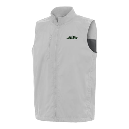 Men s Antigua Gray New York Jets Brisk Full-Zip Vest