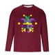 thumbnail image 5 of Amzcrzy Sudadera Para Hombre, Moda Para Hombre, Estampado De Carnaval, Blusa De Manga Larga Con Cuello Redondo, Color Vino, S, 5 of 5