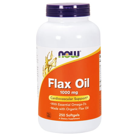 NOW Supplements, Flax Oil 1000 mg made with Organic Flax Oil, 250
