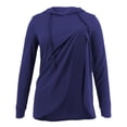 thumbnail image 6 of WAGUTH Women's Maternity Nursing Hoodies Long Sleeve Side Split Breastfeeding Sweatshirt Soft Casual Tunic Tops for Pregnancy Daily Wear,Navy,S, 6 of 7