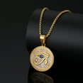 thumbnail image 5 of Eye of Horus 14K Yellow Gold Necklace Evil Eye Pendant Ancient Egypt Protection Necklace Jewelry Gift Men and Women Spiritual Amulets, 5 of 6