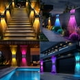 thumbnail image 7 of 2Pcs Solar Fence Lights, Outdoor Waterproof RGB Color Glow LED, Solar Wall Lights Up and Down Lighting for Pool, Rail, Porch, Backyard, Deck Railing, Garden, 7 of 7