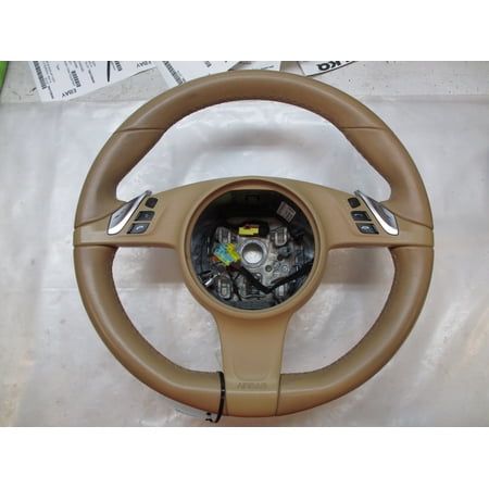 Pre-Owned Porsche Cayenne Panamera 970 991 Luxor Beige Heated Leather Steering Wheel OEM (Good)