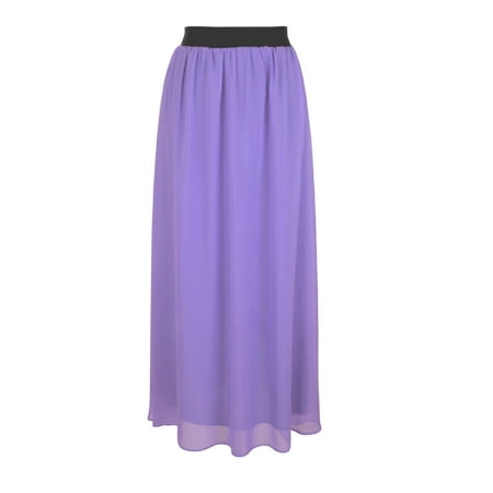 Faship Women Long Retro Pleated Maxi Skirt Lavender - (Best Stores For Maxi Skirts)